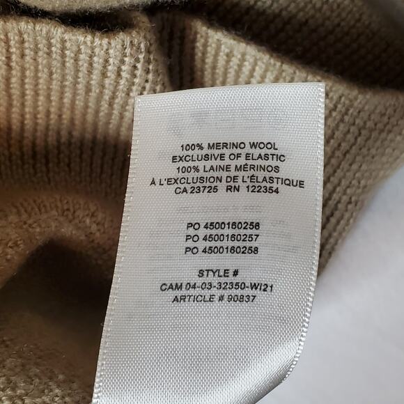 Aritzia Wilfred Women's Size M Cyprie Merino Wool Mock Neck Sweater Beige - Picture 6 of 8